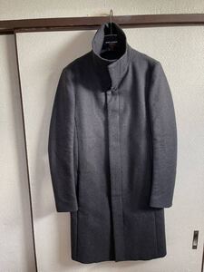 【即決】【美品】 ATTACHMENT アタッチメント STAND COLLAR COAT メルトン スタンドカラーコート GREY グレー色 即決早い者勝ち