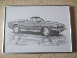 アストンマーチンＶ８世界限定５００枚デッサン絵画★007英国車