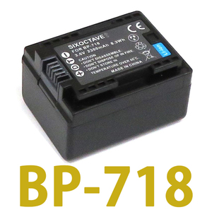BP-718 Canon 互換バッテリー 1個　純正充電器でも充電可能 iVIS HF M52 HF M51 HF R30 HF R31 HF R32 HF R41 HF R42