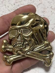 当時物 美品 70s BARON BUCKLE バックル 真鍮 スカル ドクロ ヴィンテージ 50s ロカビリー パンク バイカー ラロッカ 666 ストレイキャッツ