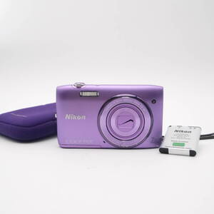  難あり Nikon ニコン COOLPIX S3500 パープル コンデジ コンパクトデジタルカメラ #8157