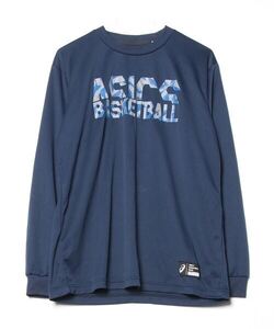 「ASICS」 長袖Tシャツ L ネイビー メンズ