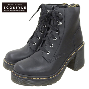 美品 Dr. Martens ドクターマーチン JESY 6ホール ヒールブーツ シューズ メンズ 黒 ブラック 27613001