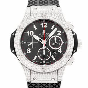 内部点検済 HUBLOT ウブロ ビッグバン スチール ダイヤモンド 301.SX.130.RX.174 クロノグラフ デイト メンズ 自動巻き