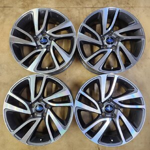 ☆スバル レヴォーグ純正 18×7.5J+55 114.3/5H WRX S4 レガシィB4等にも！ ENKEI製 MAT製法 車検用 冬用等に！ 恵庭店 店頭引取OK！☆