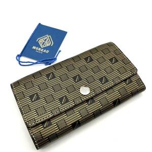 【新品・正規品！】MOREAU PARIS（モローパリ）レザーフラップ長財布 ゴールド&ブラック フランス製 GOYARD ゴヤール LOUIS VUITTON ダミエ