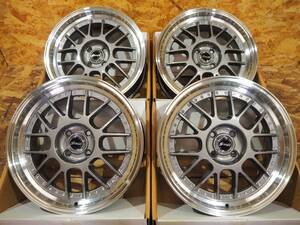 ★メッシュ深リム★17inch 7J+38 4H100 新品 ホイール 1台分 タイヤset可能 ミニ R50 R53 ライズ ロッキー ヤリス アクア ヴィッツ FIT GM