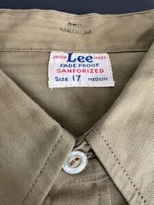 デッドストック！ 40s ヴィンテージ Lee HBTワークシャツ マチ付き ビンテージ ネルシャツ ヘビネル ヘビー 101 j 91 デニム 501xx