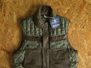 新品☆本物 コラボ BARBOUR WHITE MOUNTAINEERING EDENKAWA QUILT CAMO VEST Sサイズ ホワイトマウンテニアリング × バーブァー バブアー