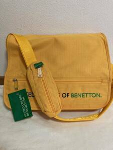 【新品】今回限り Benetton ベネトン ショルダーバッグ 黄色 お洒落 スクールバッグにも 使える 激安！