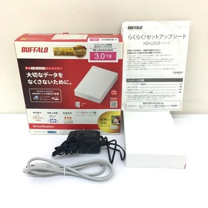 □【同梱可】【60】中古品 BUFFALO バッファロー HD-LD3.0U3WHA 外付けHDD ハードディスク 据え置き型 3TB 横置き 縦置き 説明書 箱付き