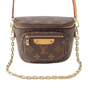 【ルイヴィトン】Louis Vuitton モノグラム ミニ バムバッグ 2way チェーン ショルダーバッグ M82335 ブラウン【中古】214105