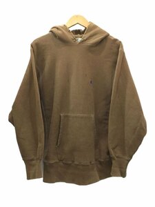 Champion◆REVERSE WEAVE/90s/USA製/後染め/目付き/パーカー/L/コットン/BRW//