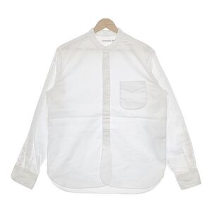 SCYE BASICS FINX Cotton Oxford Grandad Collar Shirt 定価31900円 5122-33515 長袖シャツ ホワイト サイベーシックス 5-0104M F97676