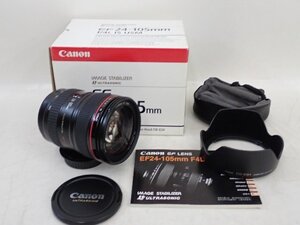 CANON/キヤノン 標準ズームレンズ EF 24-105mm F4L IS USM キヤノンEFマウント レンズフード・元箱付 § 70E4E-5