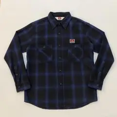 ベンデイビス オンブレチェックネルシャツ 日本製 ネイビー  M
