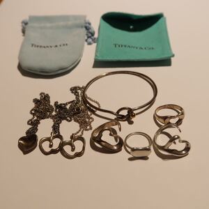 ジャンク 含む 8点 まとめ ティファニー Tiffany ブレスレット バングル リング オープンハートビーン 