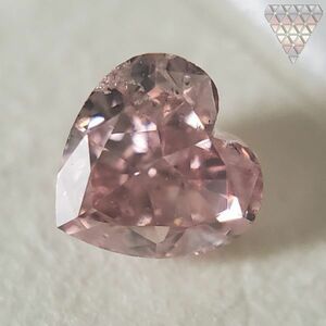 0.134 ct Fancy Intense Orangy Pink SI2 Heart CGL 天然ピンクダイヤモンドルースハート DIAMOND EXCHANGE FEDERATION
