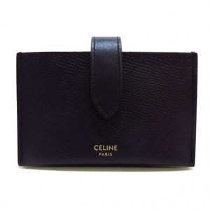 セリーヌ CELINE カードケース 10B693BFP.38NO ストラップアコーディオンカードホルダー レザー 黒 美品 財布