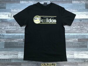 adidas アディダス メンズ サーフ ロゴプリント 綿 半袖Tシャツ M 黒