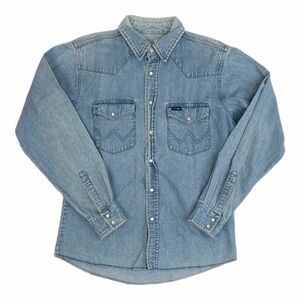 Wrangler ラングラー デニムウエスタンシャツ WESTERN SHIRTS ウォッシュ 長袖 ボーイズXL(14-16) [l-0284]