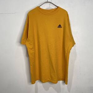 ☆送料無料☆ adidas☆ワンポイントロゴTシャツ☆90s☆パフォーマンスロゴ☆イエロー☆L