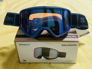 【24モデル新品・即決】未使用SALOMON AKSIUM 2.0 ESTATE BLUE PHOTOCHROMIC サロモンゴーグル 調光全天候レンズ ブルー30%OFF 