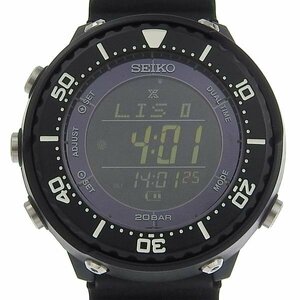 1円 稼働 セイコー SEIKO S802-00B0 ソーラー プロスペックス 黒文字盤 SS×ラバー メンズ 腕時計