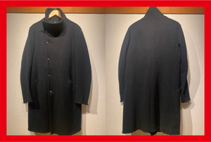 ♪送料無料★KAZUYUKI KUMAGAI(ATTACHMENT)★ロングコート★Stand Collar Melton Long Coat★アタッチメント★品番:KC32-027★黒★2(M)♪