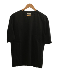 LEMAIRE◆カットソー/46/コットン/ブラック/BUTTON NECK TOP