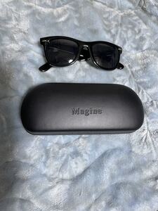 【良品】【ケース付き】 MAGINE マージン SUNGLASSES EYEWEAR サングラス 眼鏡 メガネ BLACK ブラック 黒色 即決早い者勝ち