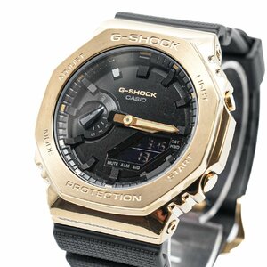 1円 稼働 極美品 箱/保証書付 CASIO カシオ G-SHOCK Gショック GM-2100G メタルカバード ゴールド カシオーク QZ 腕時計 041520240528