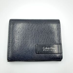 Calvin Klein PLATINUM カルバンクライン　コインケース　定期入れ　小銭入れ　ブラック　折りたたみ