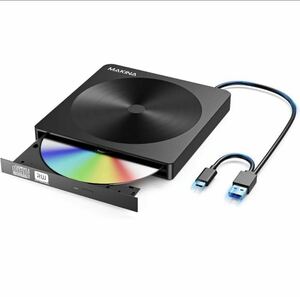 マキナ MAKINA DVD/CDドライブ 外付け CD模様デザイン USB3.2(Gen1)/3.0&Type-C