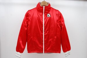 coco 中古 アルチビオ archivio レディース ブルゾン 38(M) 赤×白 無地×ボーダー リバーシブル ダブルジップ アウター 中綿 84042