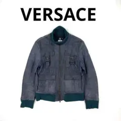 【至高イタリア製】 VERSACE レザージャケット LAMPO　最高級シボ革