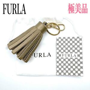 FURLA フルラ タッセル フリンジ キーホルダー チャーム レザー 本革