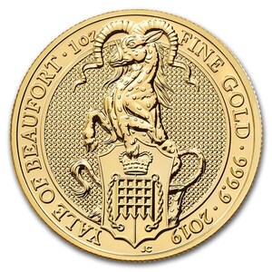 [保証書・カプセル付き] 2019年 (新品) イギリス「クィーンズ ビースト・エール」純金 1オンス 金貨