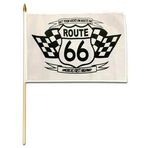 ROUTE66 木製 スティック フラッグ Route66 Cars ルート66 Checker Flag 旗 アメリカン アメリカン雑貨 アメ雑