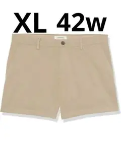 メンズ　チノパン　ショートパンツ　42W XL 男性　半ズボン　ノータック