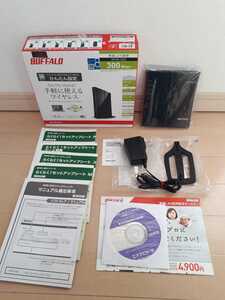 動作品！ BUFFALO Wi-Fiつながりました！ 無線LANルーター WHR-300 LANケーブル付き　WiFi QRセットアップ　AIRステーション　無線LAN親機