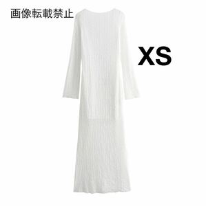 vintage ヴィンテージ レトロ レース バックオープン ロング ワンピース XSサイズ レディース★ZARA 好きな方に★2024 S/S 春新作 新品★