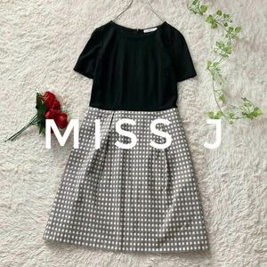 ミスジェイ　マダムジョコンダ ラピーヌ ドッキングフレアワンピース 半袖 格子チェック 日本製 MISS J MADAM JOCONDE