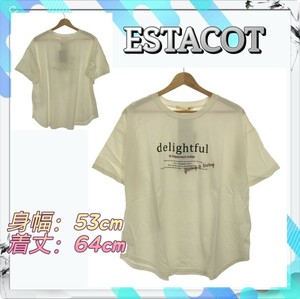 ESTACOT エスタコット Tシャツ トップス 半袖 クルーネック おしゃれ ロゴT 古着 レディース