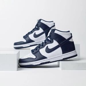 26cm US8 NIKE DUNK High Retro Championship Navy midnight ダンク ハイ チャンピオンシップ ネイビー LOW sb jordan 1 og ミッドナイト