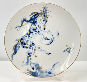 【1/16EL】 Meissen マイセン イヤープレート 馬 飾り皿 アンティーク 2002 直径約19cm