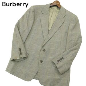 90s★ BURBERRYS ヴィンテージ バーバリー 秋冬 ウール&シルク ツイード ヘリンボン テーラード ジャケット Sz.AB5　メンズ　A4T06448_6#N