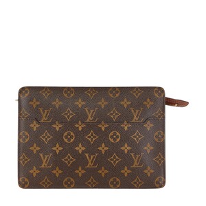 ルイ ヴィトン モノグラム ポシェット オム セカンドバッグ クラッチバッグ M51795 ブラウン PVC レザー LOUIS VUITTON 【中古】