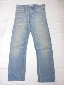 美品 【MAURO GRIFONI マウログリフォーニ】 ダメージ加工 デニム パンツ ジーンズ (メンズ) size30 ライトブルー 伊製 □27MPA1667