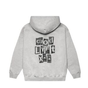 新品 LYFT × GOD SELECTION XXX Limited Flag Hoodie コラボ フラッグ スウェット パーカー ゴッドセレクション リフト M グレー